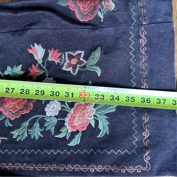 Radley velvet floral embroidered long line jacket sz.8 Y2k friends vintage retro - Picture 6 of 6